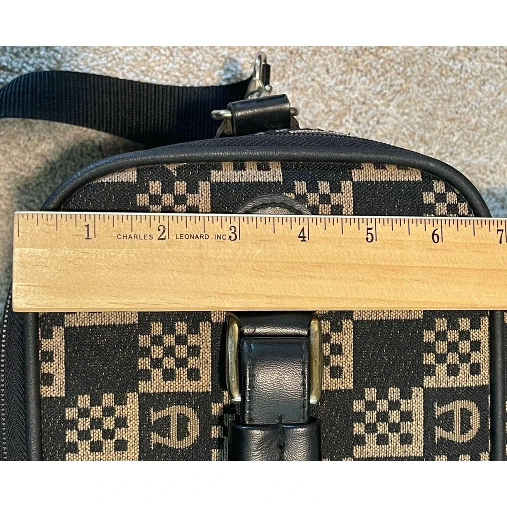 Etienne Aigner Checkered Tapestry Cosmetic Travel Bag Train Carry On Case Vtg